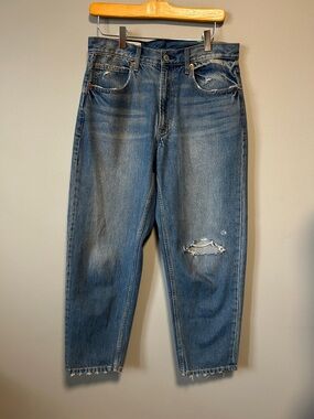 Gap Barrel High Rise Distressed Jeans